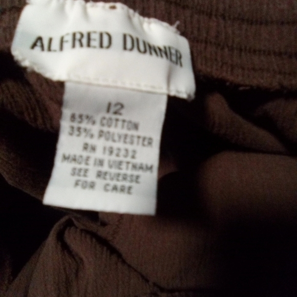 ALFRED Dunner ladies brown short sleeve 2 piece pant set. size 12 - Picture 4 of 14